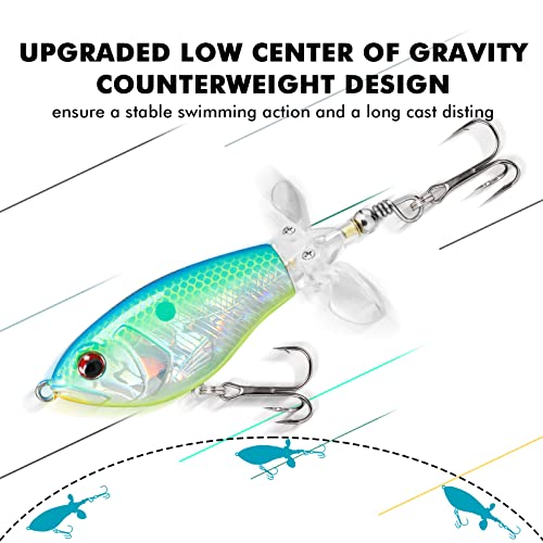TRUSCEND Topwater Whopper Fishing Lures for Bass Trout - Lifelike Floating Rotating Tail Swimbaits, Freshwater and Saltwater Fishing Gifts for Men TRUSCEND Topwater Whopper Fishing Lures for Bass Trout - Lifelike Floating Rotating Tail Swimbaits, Freshwater and Saltwater Fishing Gifts for Men